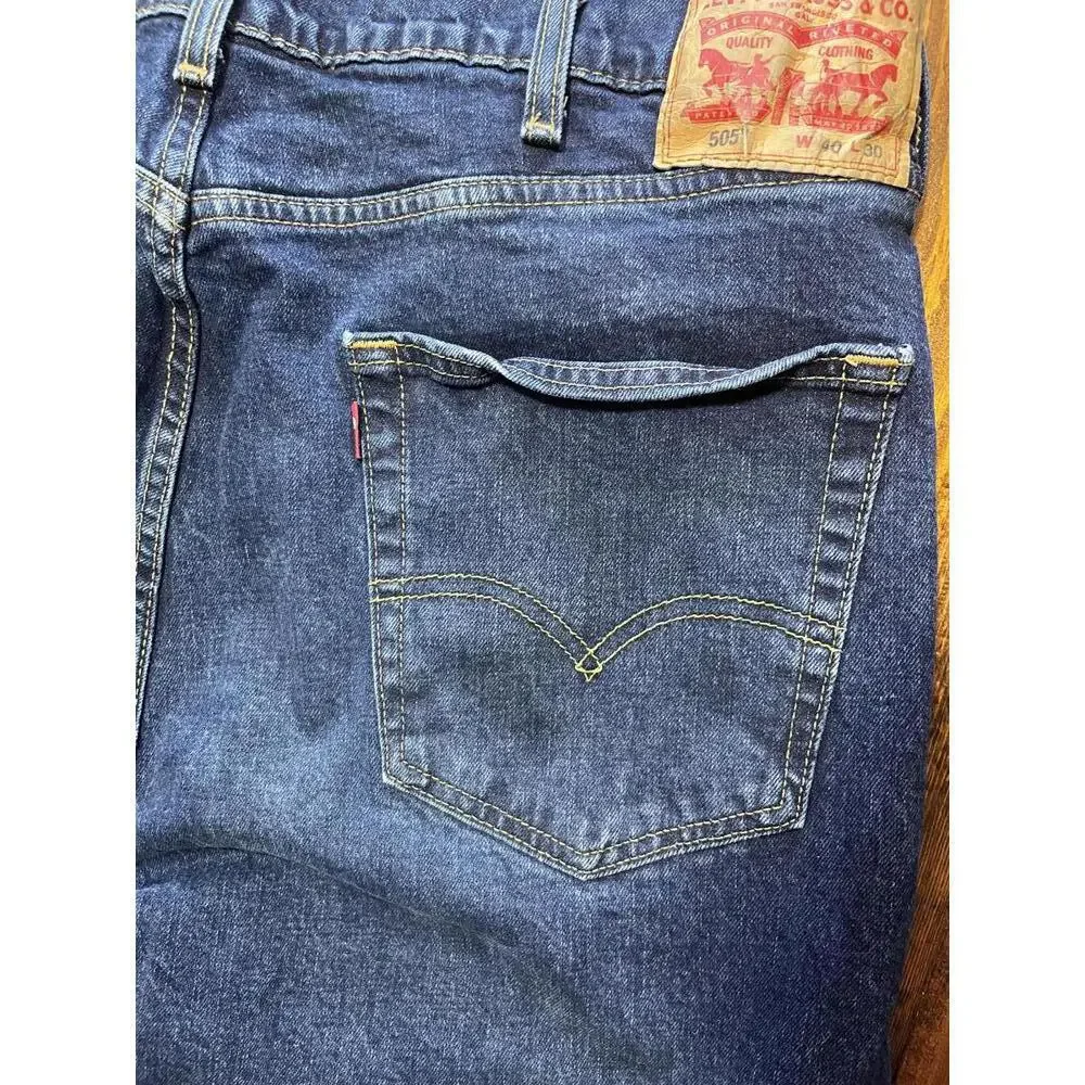 Levis 505 Regular Fit‎ Jeans Mens 40x30 Blue Straight Leg